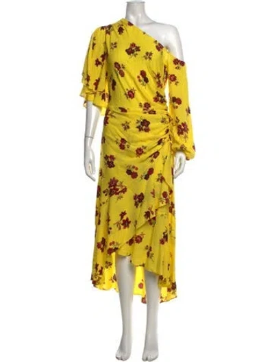 Pre-owned A.l.c Silk Midi Length Dress W/ Tags In Yellow