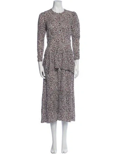 Pre-owned A.l.c Silk Midi Length Dress In White