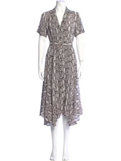 Pre-owned A.l.c Silk Midi Length Dress In White