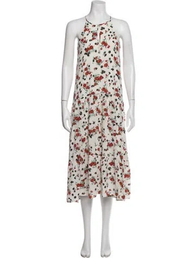 Pre-owned A.l.c Silk Midi Length Dress In White