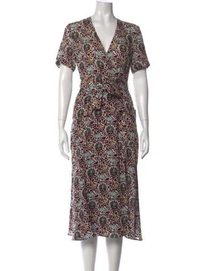 Pre-owned A.l.c Silk Midi Length Dress In White