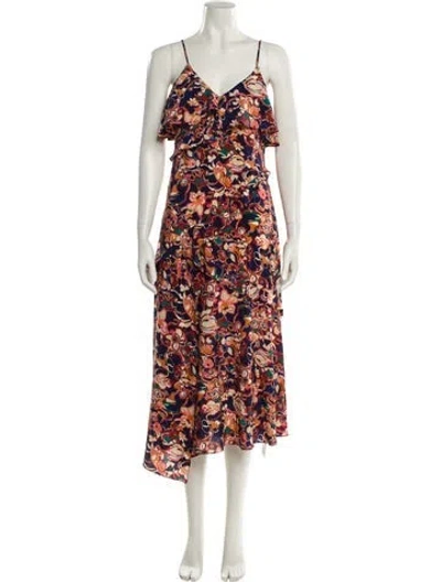 Pre-owned A.l.c Silk Midi Length Dress In Yellow