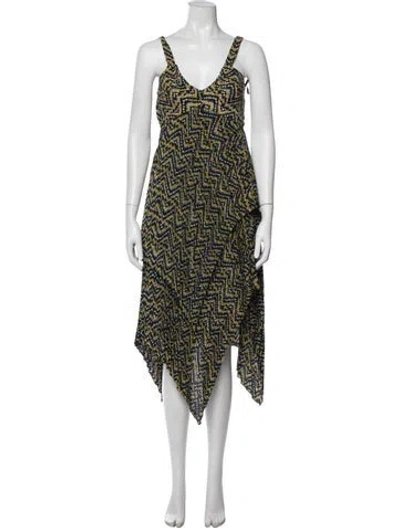Pre-owned A.l.c Silk Midi Length Dress In Yellow