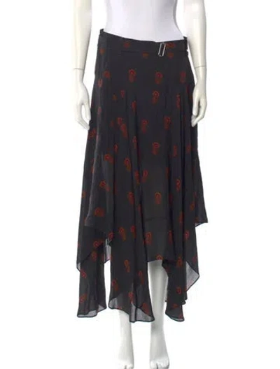 Pre-owned A.l.c Silk Midi Length Skirt
