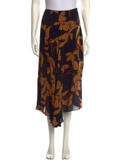 Pre-owned A.l.c Silk Midi Length Skirt In Black