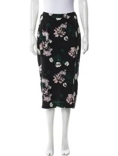 Pre-owned A.l.c Silk Midi Length Skirt In Black