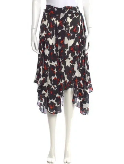 Pre-owned A.l.c Silk Midi Length Skirt In Black