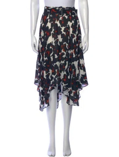 Pre-owned A.l.c Silk Midi Length Skirt In Black