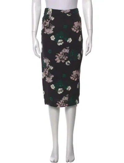 Pre-owned A.l.c Silk Midi Length Skirt In Black