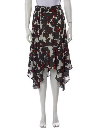 Pre-owned A.l.c Silk Midi Length Skirt In Black