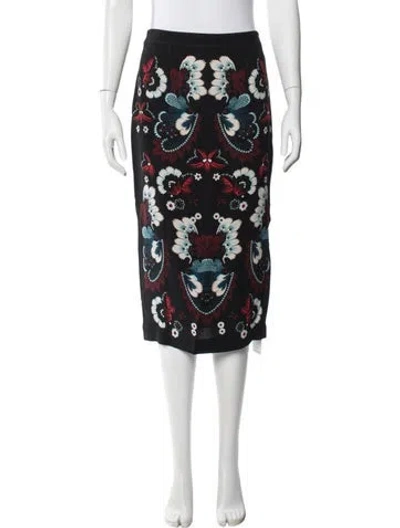 Pre-owned A.l.c Silk Midi Length Skirt In Black