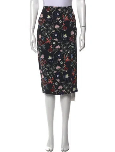 Pre-owned A.l.c Silk Midi Length Skirt In Black