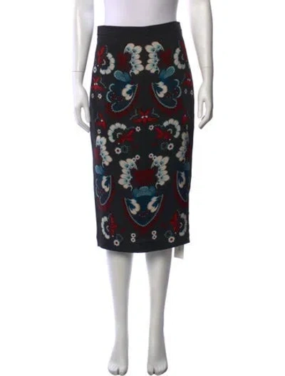 Pre-owned A.l.c Silk Midi Length Skirt In Black