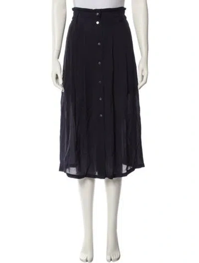 Pre-owned A.l.c Silk Midi Length Skirt In Blue