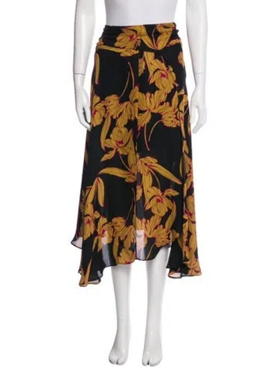 Pre-owned A.l.c Silk Midi Length Skirt In Multi