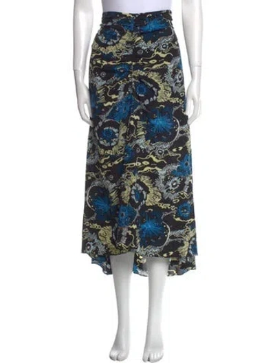 Pre-owned A.l.c Silk Midi Length Skirt In Multi