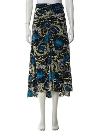 Pre-owned A.l.c Silk Midi Length Skirt In Multi
