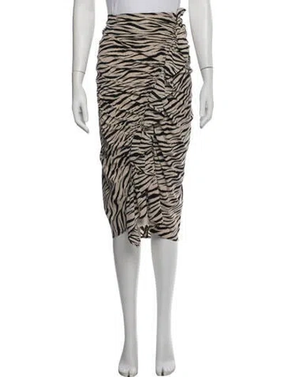Pre-owned A.l.c Silk Midi Length Skirt In Multicolor