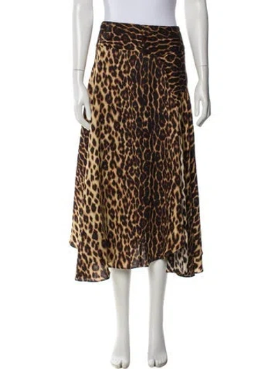 Pre-owned A.l.c Silk Midi Length Skirt In Neutral