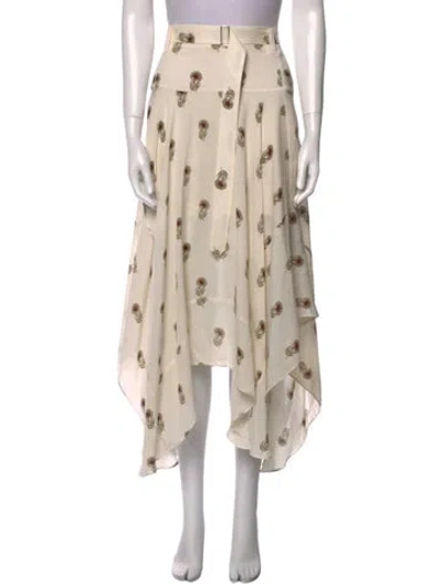 Pre-owned A.l.c Silk Midi Length Skirt In Neutral