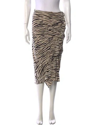 Pre-owned A.l.c Silk Midi Length Skirt In Neutral