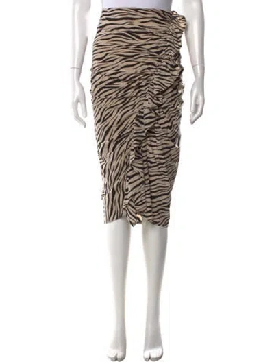 Pre-owned A.l.c Silk Midi Length Skirt In Neutral