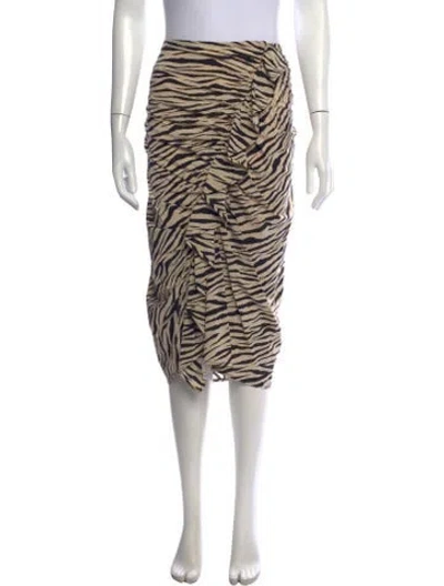 Pre-owned A.l.c Silk Midi Length Skirt In Neutrals