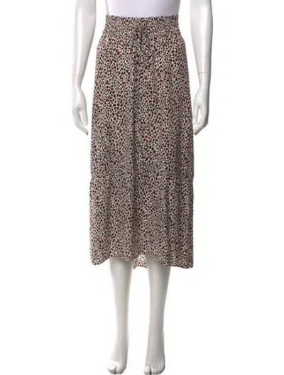 Pre-owned A.l.c Silk Midi Length Skirt In White