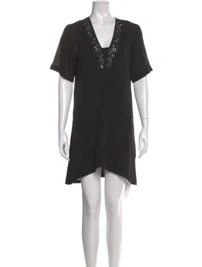 Pre-owned A.l.c Silk Mini Dress In Black
