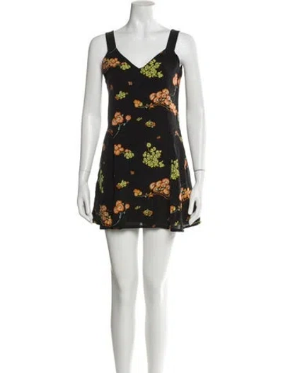 Pre-owned A.l.c Silk Mini Dress In Black