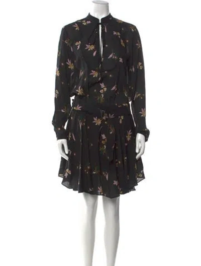 Pre-owned A.l.c Silk Mini Dress In Black