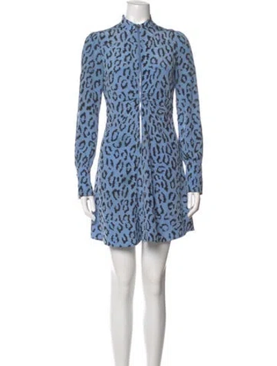 Pre-owned A.l.c Silk Mini Dress In Blue
