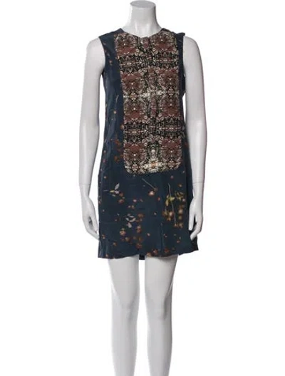 Pre-owned A.l.c Silk Mini Dress In Blue