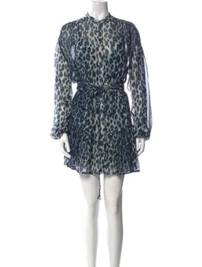 Pre-owned A.l.c Silk Mini Dress In Blue