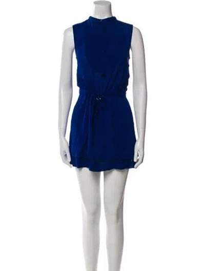 Pre-owned A.l.c Silk Mini Dress In Blue
