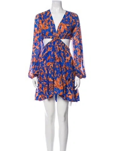 Pre-owned A.l.c Silk Mini Dress In Blue
