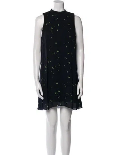 Pre-owned A.l.c Silk Mini Dress In Blue