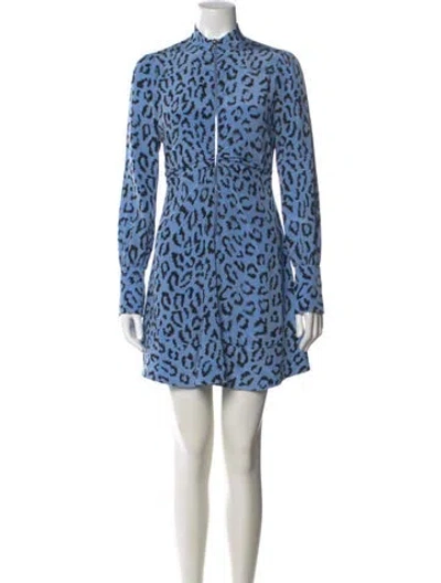 Pre-owned A.l.c Silk Mini Dress In Blue