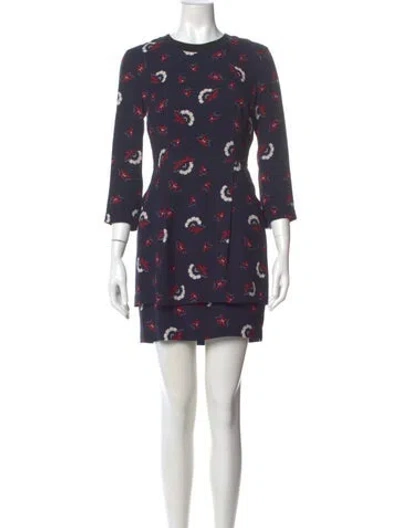 Pre-owned A.l.c Silk Mini Dress In Blue