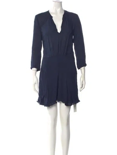 Pre-owned A.l.c Silk Mini Dress In Blue