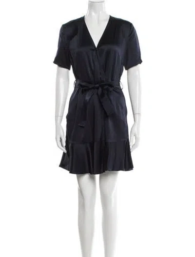 Pre-owned A.l.c Silk Mini Dress In Blue