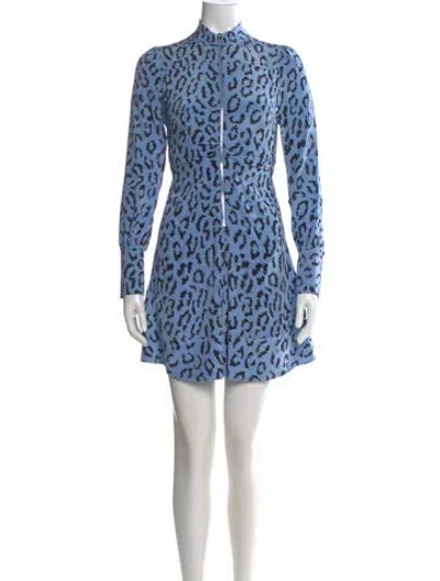 Pre-owned A.l.c Silk Mini Dress In Blue