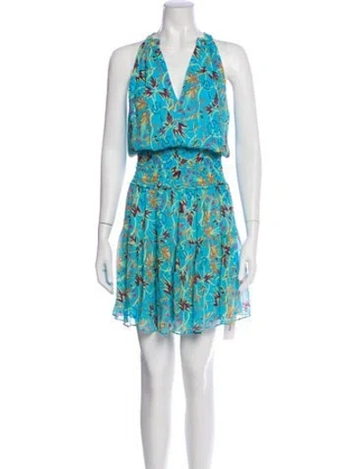 Pre-owned A.l.c Silk Mini Dress In Blue