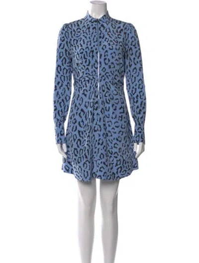 Pre-owned A.l.c Silk Mini Dress In Blue
