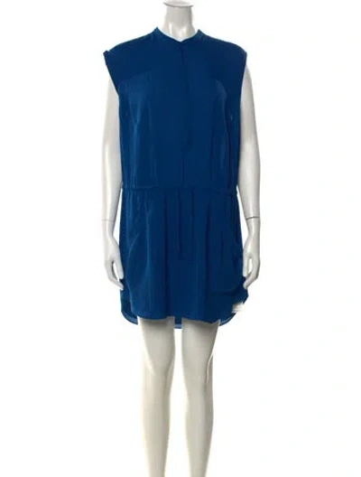 Pre-owned A.l.c Silk Mini Dress In Blue