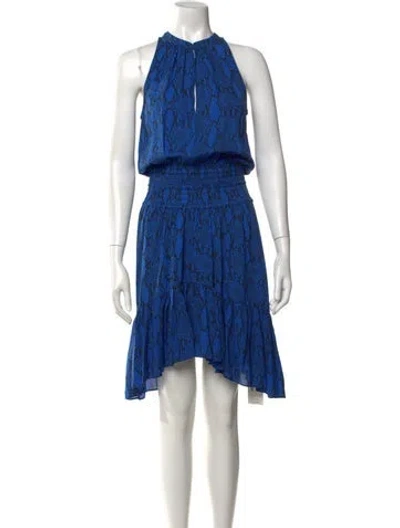 Pre-owned A.l.c Silk Mini Dress In Blue