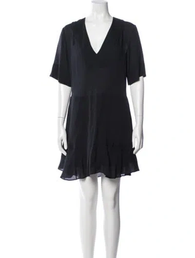Pre-owned A.l.c Silk Mini Dress In Blue