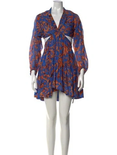 Pre-owned A.l.c Silk Mini Dress In Blue