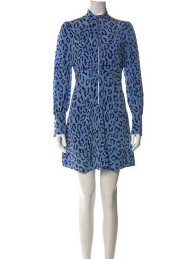 Pre-owned A.l.c Silk Mini Dress In Blue