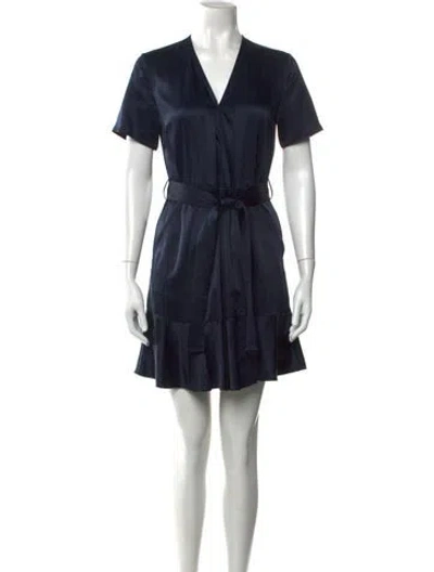 Pre-owned A.l.c Silk Mini Dress In Blue